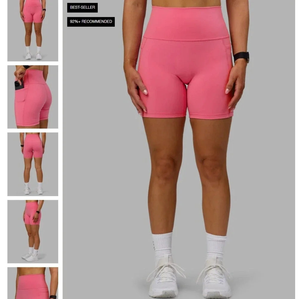 LSKD Fusion Mid Short Tight with Pockets Pink Lemonade XL New NWT